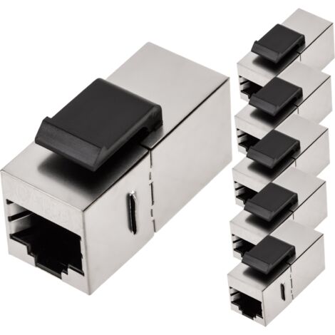 BeMatik - Coupleur Keystone RJ45 femelle vers femelle Cat.5e FTP pack de 6 unités (1/5)