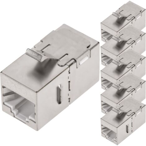 BeMatik - Coupleur Keystone RJ45 femelle vers femelle Cat.6a FTP pack de 6 unités