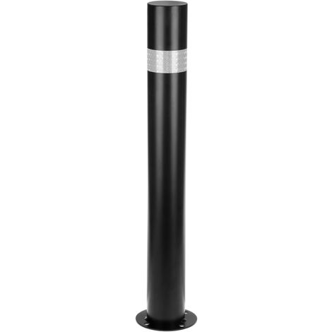 PrimeMatik - Borne acier borne clouée noir 75 x 600 mm