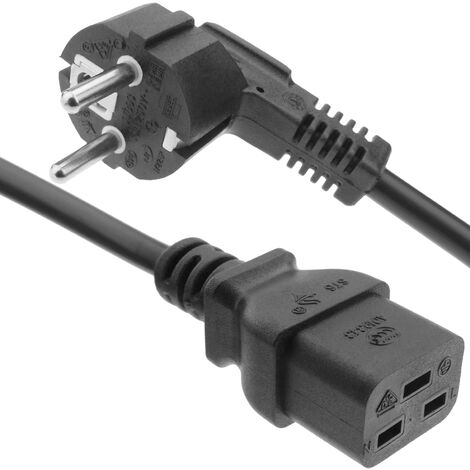 BeMatik - Câble électrique 3x1.5mm² IEC60320 C19-femelle vers Schuko-mâle 3m (1/3)