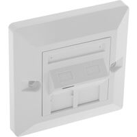 BeMatik - Placa de pared de 80x80 de 1 RJ45 Cat.5e UTP