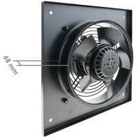 PrimeMatik - Extracteur d'air de mur pour la ventilation industrielle de 200 mm 2550 rpm carré 310x310x48 mm
