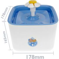 PrimeMatik - Bol d'eau pour chiens et chats 2,5L bleu. Fontaine électrique avec distributeur d'eau filtrée