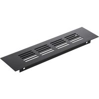 PrimeMatik - Grille de ventilation pour plinthes base en aluminium 200x50mm de couleur noire