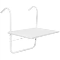 PrimeMatik - Table rectangulaire en polypropylène pour balcon 52x40cm blanc