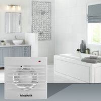 PrimeMatik - Extracteur de ventilateur, Extracteur d’air de 100 mm diamètre, grande puissance d'aspiration, pour toilette cuisine garage