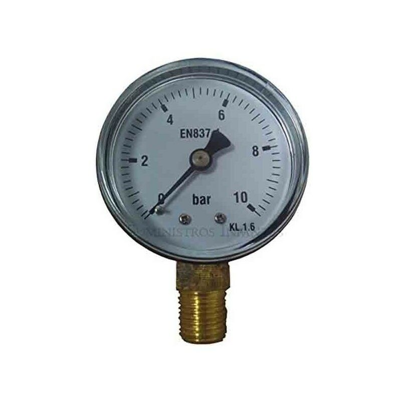Manómetro esfera seca 0-10 bar 1/4 para calcular la presión del