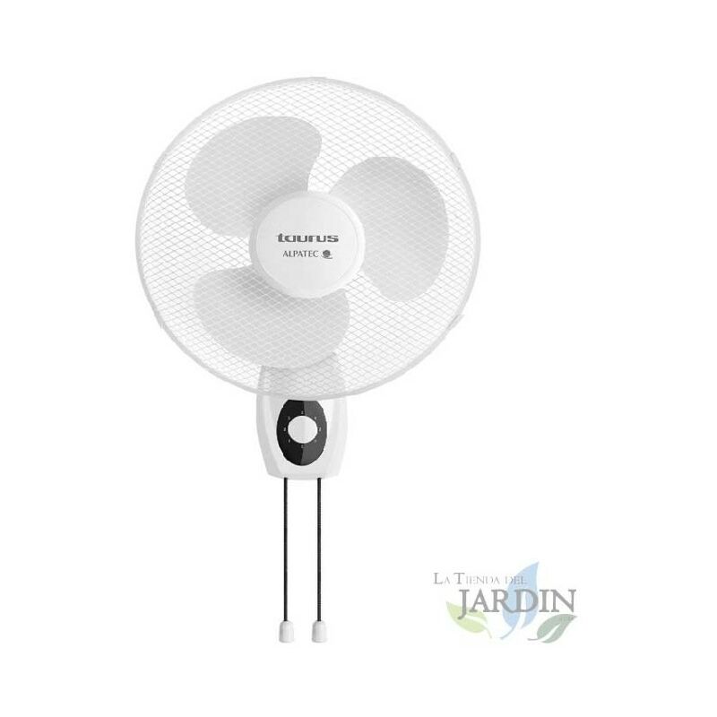 Ventilador de Pared Taurus, potencia 40 W, Blanco, función oscilante.