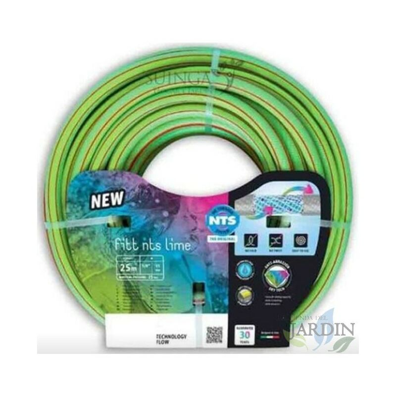 kit manguera jardin anti-torsion ø interior 19mm ø exterior 25mm (3/4) -  rollo 25m con accesorios edm