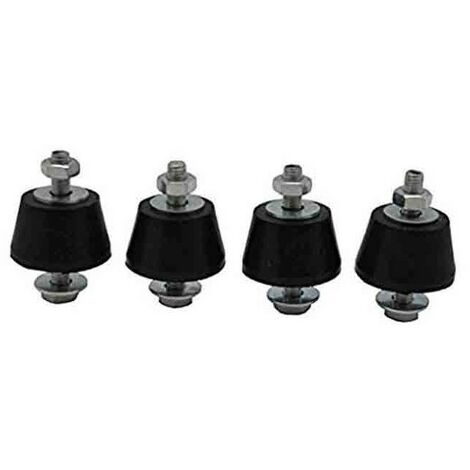 Silenblock de Amortiguación con Tuercas y Arandelas para Aire Acondicionado (Pack 4) - Accesorio para Instalación de Aire