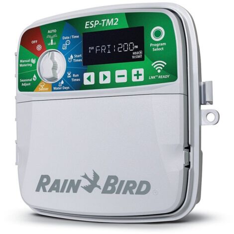 Programador de Riego ESP-TM2 8 zonas Interior Rain Bird  Riego Automatico para Jardin  Temporizador de Riego Eléctrico