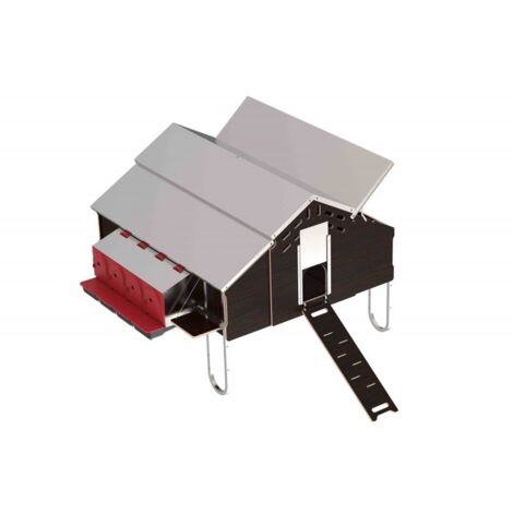 Gallinero móvil Free-Range incluye bebedero de 55L y ponedero, con capacidad para 30 gallinas, Medidas 1,5 x 1,8 m