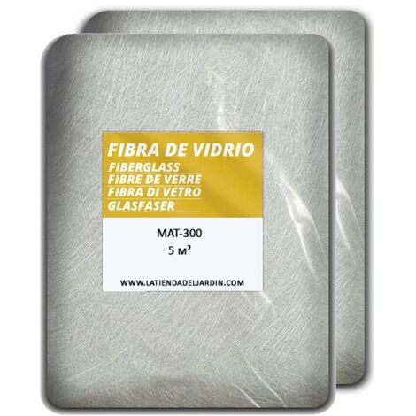 Fibra de Vidrio MAT-300 (densidad 300gr/m2) 10 m2. Malla fibra de vidrio para reparar todo tipo de accesorios