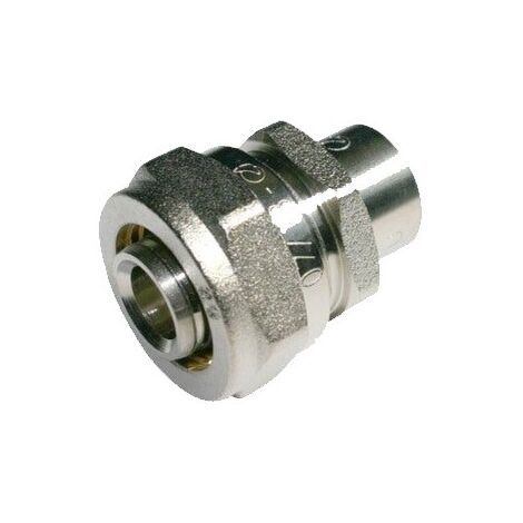 Adaptador cobre 18mm-20mm para Tubo multicapa de compresion 20 mm, sin necesidad de maquina prensadora, gris