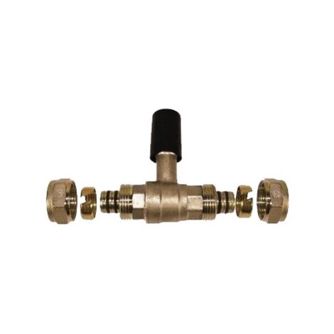Valvula esfera empotrar para Tubo multicapa de compresion 25 mm, sin necesidad de maquina prensadora, gris (1/5)