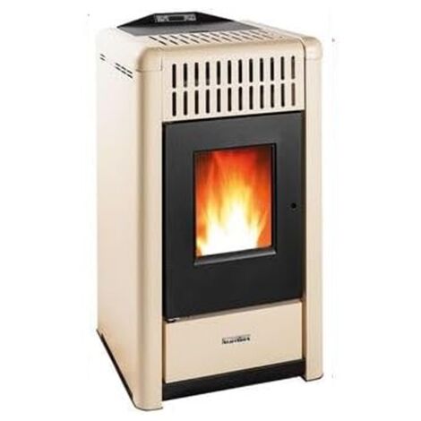 Estufa de pellets Starclima Tierra 10 KW. Eficiencia y diseño superior con una superficie calefactable, Color Tierra