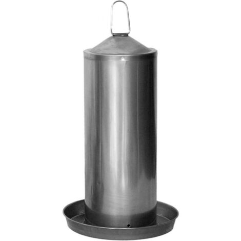 Bebedero para Gallinas Pollos 5L, acero inoxidable, sin BPA, sin bordes peligrosos, colgante, 24x38 cm