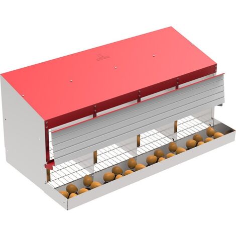 Nido para Aves de Corral Galvanizado 3 departamentos, Ponedero 12/14 gallinas, Nido para Gallinas 80x50x44 cm