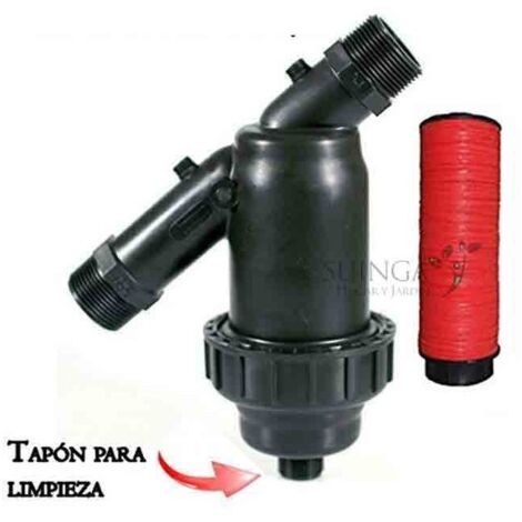 Filtro de Riego 3/4'' Filtro de Anillas para Tuberia 25mm Tapón de drenaje incluido Sistema de Filtrado para Riego