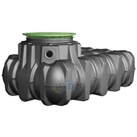 Depósito de agua enterrado de polipropileno 7500 L Platin Graf. Recuperador de agua de lluvia, 360x225x171 cm