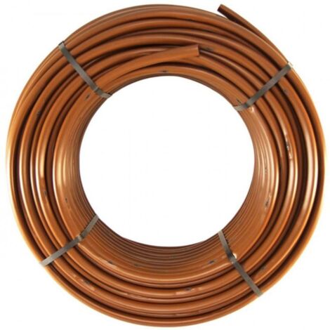 Tuberia riego por goteo 16mm con Goteros Autocompensantes cada 33 cm 100 metros Marrón