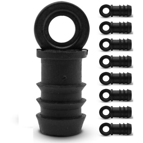 Pack 10 Tapón Riego por Goteo 16mm Tapón tuberia 16 mm Tapon Goteo para Manguera de Riego 16mm negro