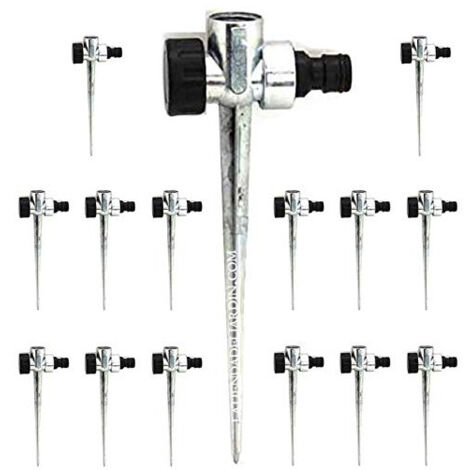 Pack 15 Pincho Porta Aspersor metal 1/2'' Soporte para Aspersores de riego Pincho para clavar en césped (1/5)