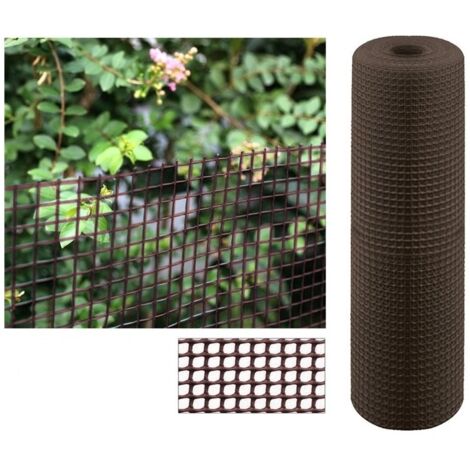 Red de Plástico para Balcones y Terrazas 1 x 5 m Malla de Plastico marrón Cuadros 1 cm Malla Plastica Cuadrada