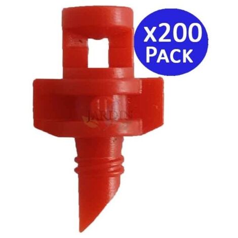 Pack 200 Microaspersores de riego 360º rojo  Alcance 1 a 1,5 metros