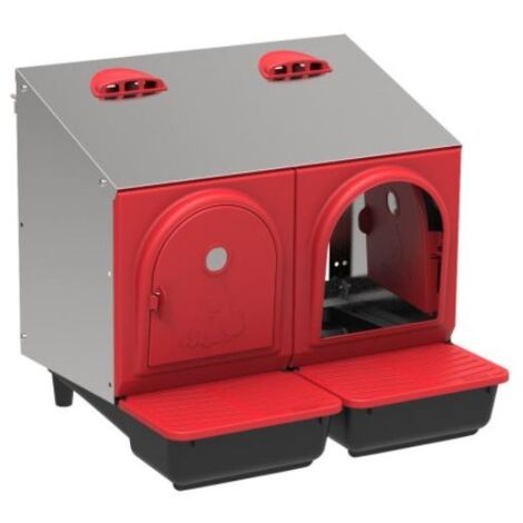 Ponedero exterior para gallinas 2 zonas 52x45x48 cm, resistente y compacto para exterior
