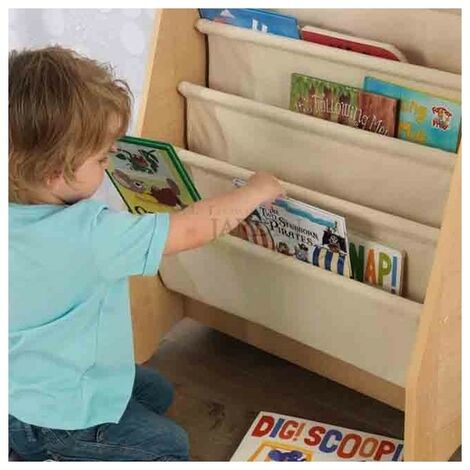 Librería de madera con estantes de tela para niños de KidKraft