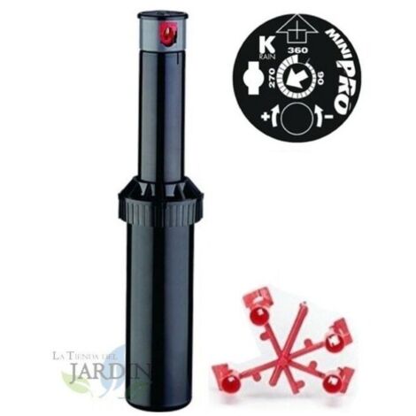 Aspersor de riego KRain Minipro 1/2''  Alcance 5,1 a 9,1 m  Aspersor ajustable profesional (1/5)