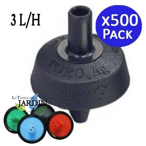 Pack 500 Gotero Autocompensante Antidrenante 3 Litros/Hora Toro NGE  Recomendado para Tubería 16mm y Microtubo
