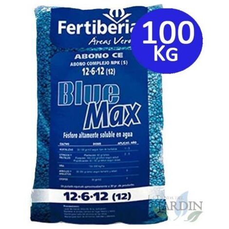 Abono Fertilizante Complejo Blue Max 12-8-12 de 100 Kg Rápida Acción Alta Solubilidad de Fósforo, Nitrógeno y Potasio (1/4)