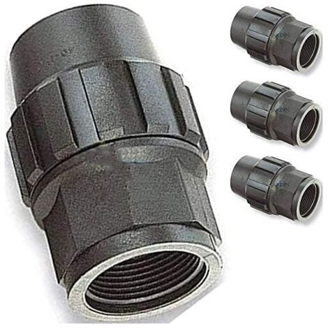 Pack 4 Enlace Hembra Polietileno 20mm x 1/2'' para Tuberia de polietileno 20 mm  Enlace rosca Hembra 20 Aenor  Conector riego