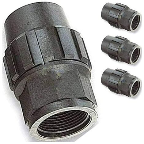 Pack 4 Enlace Hembra Polietileno 40mm x 1 1/4'' para Tuberia de polietileno 40 mm Enlace Hembra 40 Aenor Conector riego (1/2)