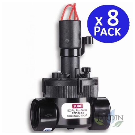 Pack 8 Electroválvula de riego 24V Toro 1'' tapa roscada PVC Funciona con programadores de riego eléctricos (1/2)