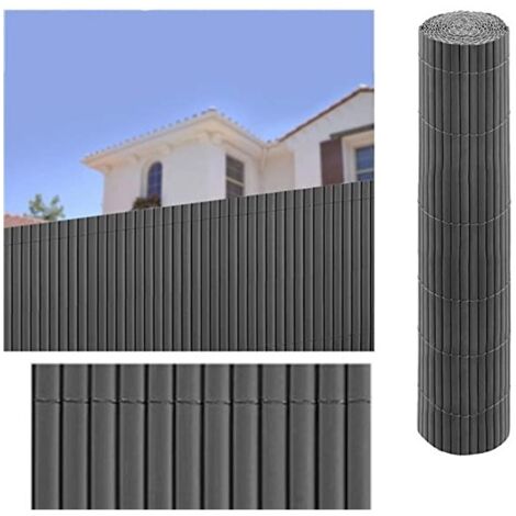 Cañizo PVC Gris Antracita  Cañizo Ocultacion PVC Doble Cara 1 x 3 metros  Valla Privacidad Pantalla PVC  Valla Decoracion UV
