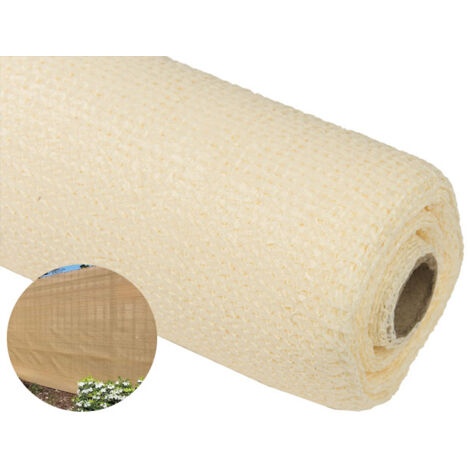 Malla de Sombreo 1x10 m Ocultación y Privacidad para su Terraza o Jardín Malla de Ocultación Beige 120 g/m2 Ocultación 95%