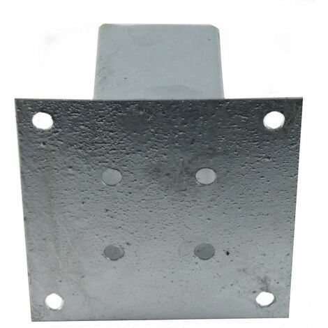 ANCLAJE CUADRADO METALICO 9x9 cm, base 15x15 cm. Ideal para postes de madera.  (Pack 5)