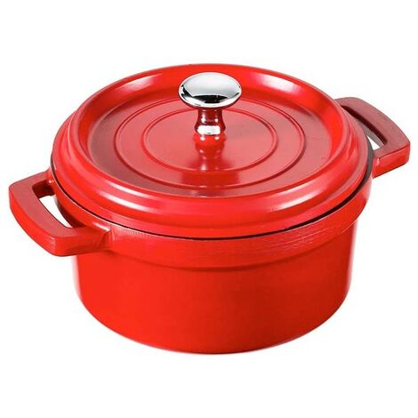 Cacerola con Tapa Aluminio Fundido  Rojo  1.3L  16 cm x 7 cm  Cacerola pequeña con tapa  Lacor (1/4)