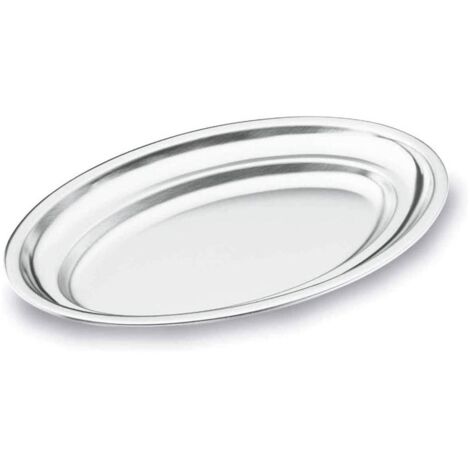 Plato bandeja fuente de servicio 50 x 31 cm  Fuente Oval Acero Inoxidable Lacor   Para Servir, Decorar y Presentar alimentos
