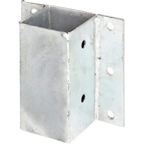 Anclaje de pared metalico cuadrado 9x9x15 cm Anclaje metálico Galvanizado Pared para Postes Soporte para Poste de Madera
