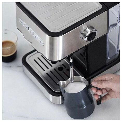 Cafetera Expresso con 2 salidas de café y función de calentar/espumar la  leche, apta para café molido y cápsulas Lacor.