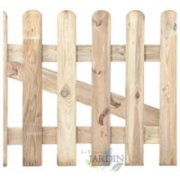 Puerta clásica de madera jardín 120 x 100 cm, protección y decoración para jardines y cercados