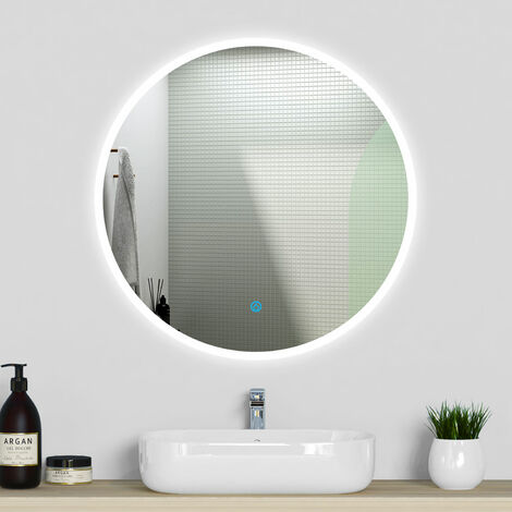 Ocean 120cm 1 Couleur Miroir Rond Salle de Bain Anti-buée LED