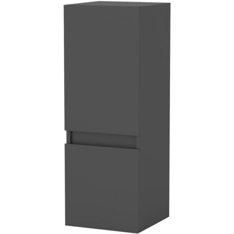 Ocean Sanitaire – Colonne de salle de bain anthracite 30x30x83cm – 2 portes – Panneau MDF – Étagère réglable – Rangement optimisé (1/5)