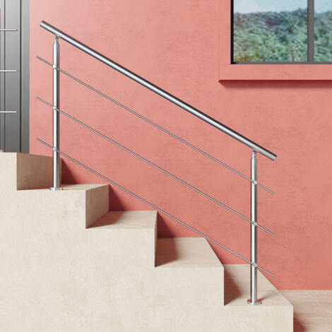 Océan Kit garde-corps inox304 100cm (3 traverses + main courante) pour balcons/escaliers/terrasses. Usage intérieur/extérieur, résiste aux intempéries