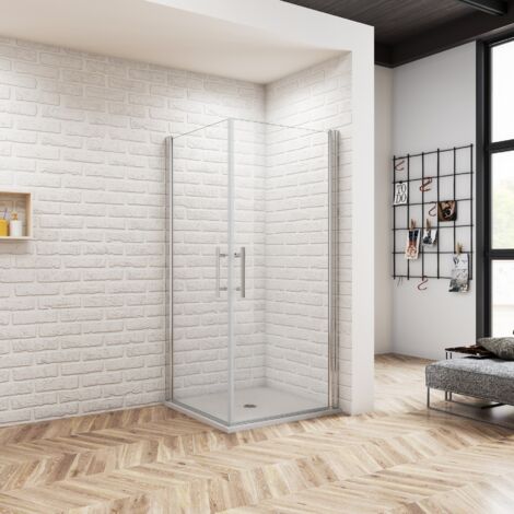 Océan Cabine de Douche Pivotante Premium 76x76x197cm - Verre Trempé Sécurité 6mm Traité Anticalcaire