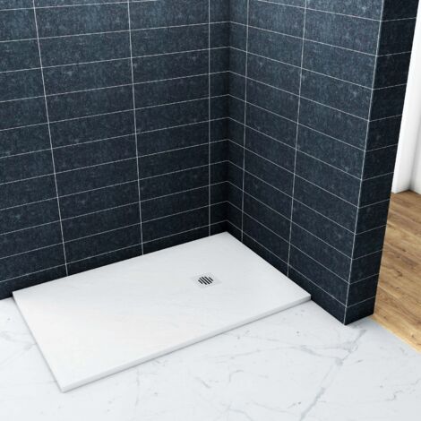 Océan Receveur De Douche 100x80cm Rectangulaire Extra Plat Blanc Antiderapant avec Une Grille En Abs (1/5)